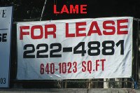 Lame banner without an area code