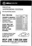 BellSouth Digital Answering System Model 2600 2600C Owner's Manual